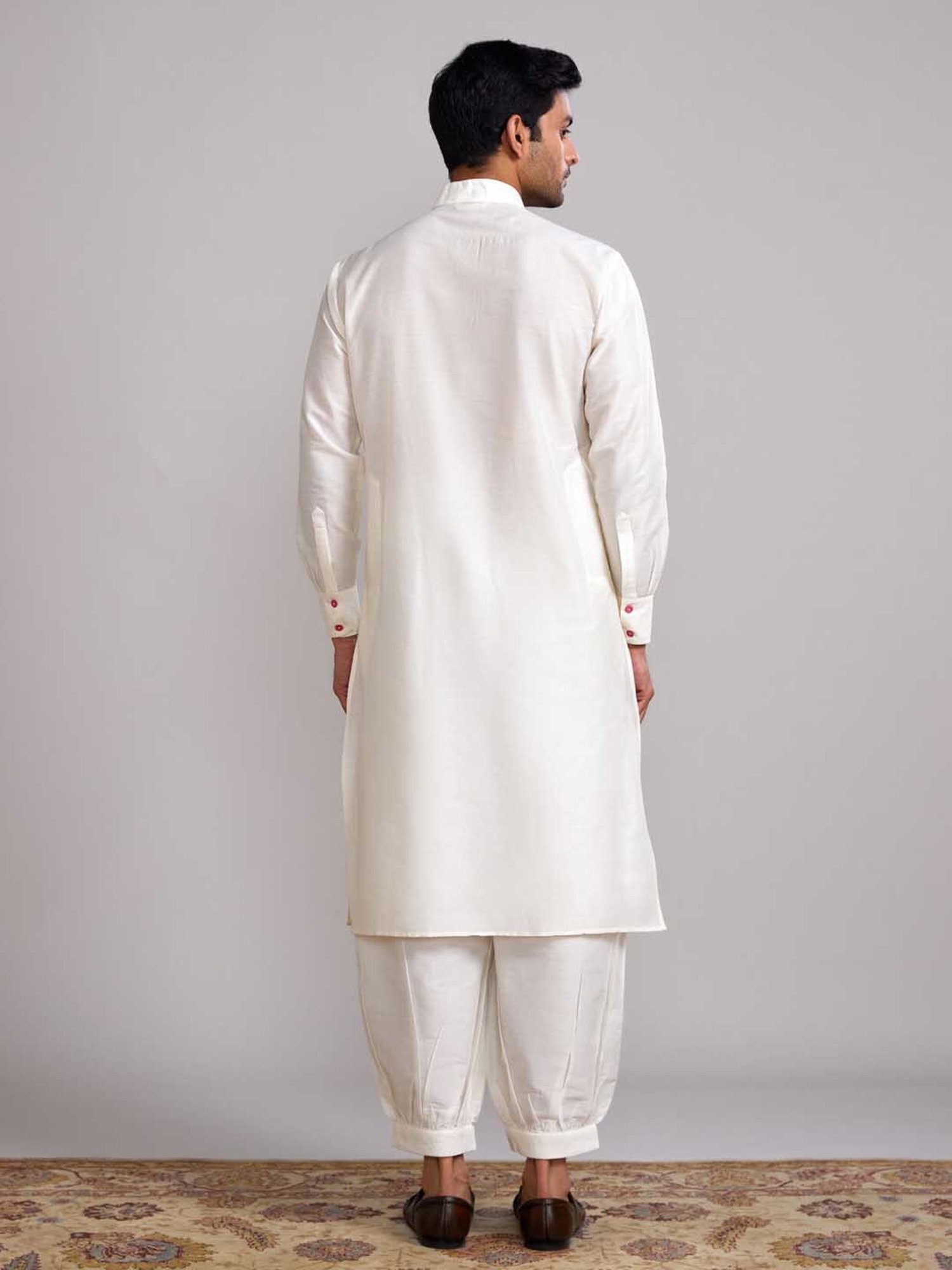 Abhishti Cream Straight Fit Kurta Pathani Pants Set