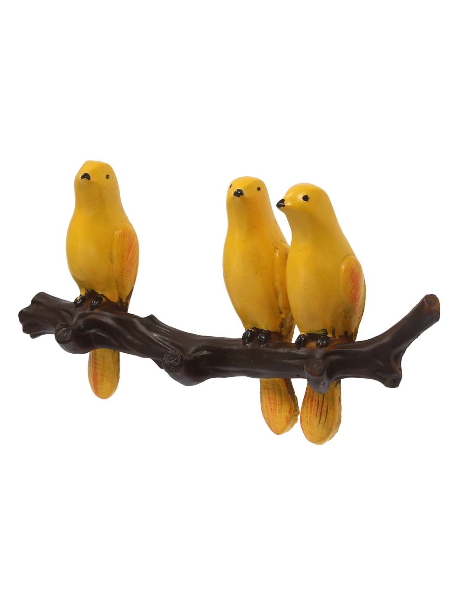 eCraftIndia 3 Yellow Birds Sitting on Tree Branch Decorative Key Holder