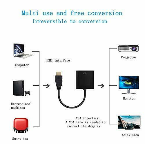 HDMI Male to VGA Female Adapter for Chromebooks Laptop Computer Projector HDTV HDMI Male to VGA Female Adapter for Chromebooks Laptop Computer Projector HDTV