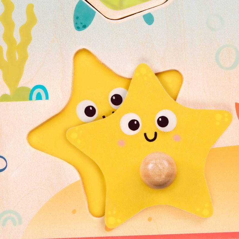 B. toys Wooden Peg Puzzle Sea Treasures 9pc