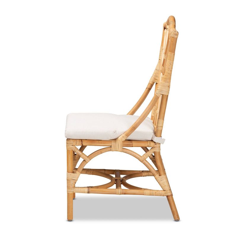 Sonia Rattan Chair Natural/White - Baxton Studio
