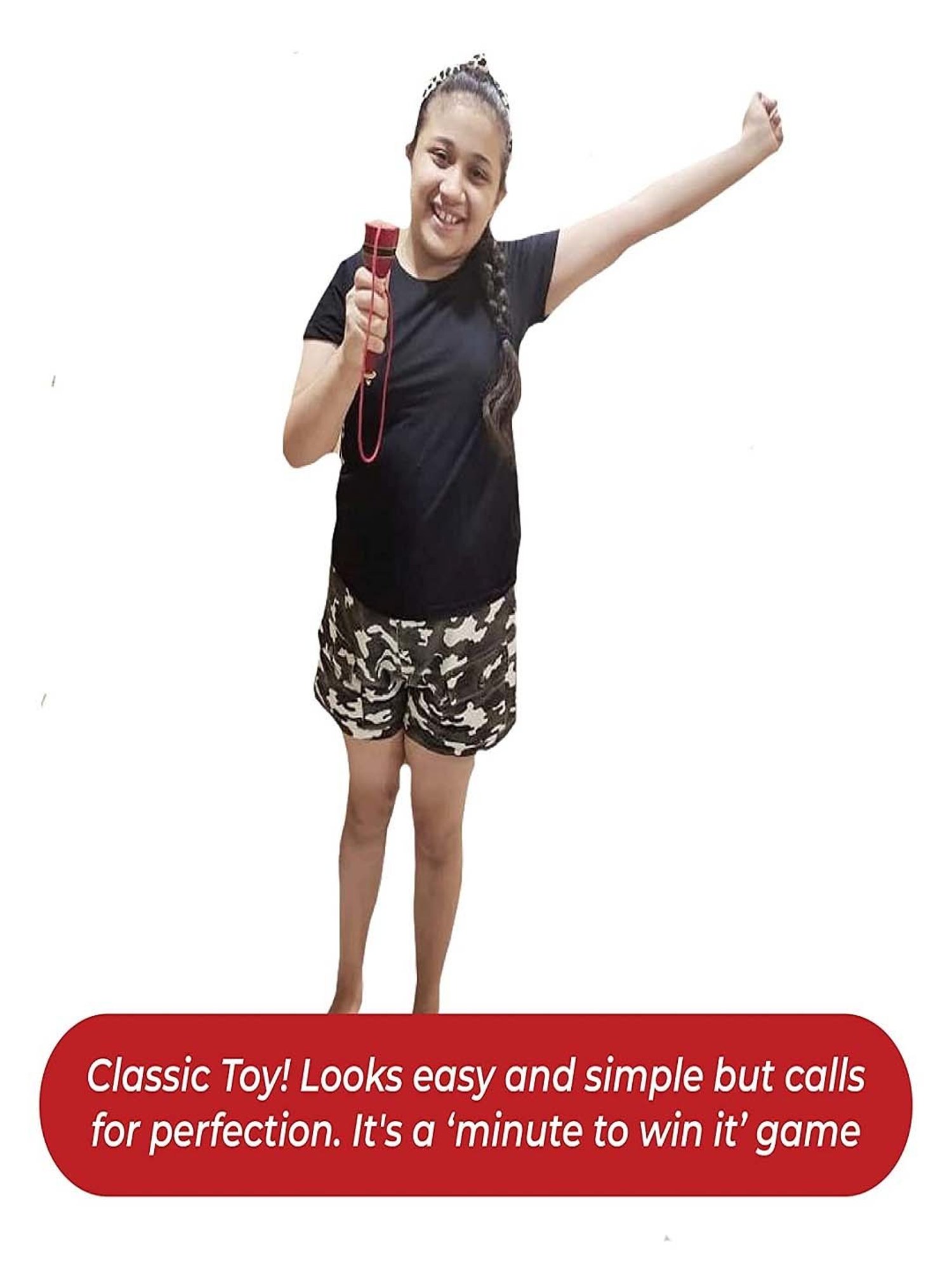 Desi Toys Kids Red & Green Wooden Cup & Ball Toy