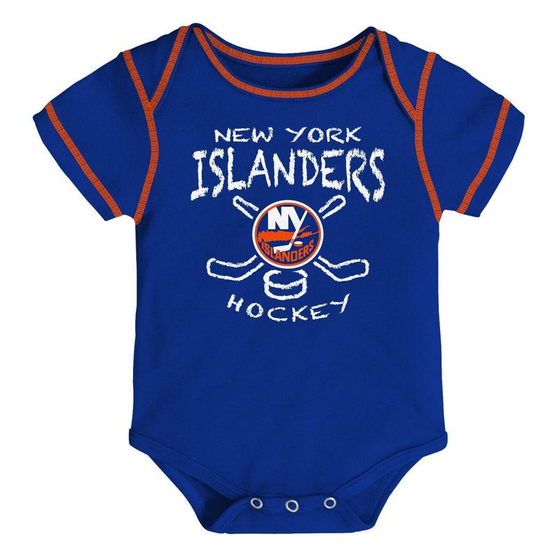 NHL New York Islanders Baby Boys' Game Winner Bodysuit Set 3pk - 6-9M