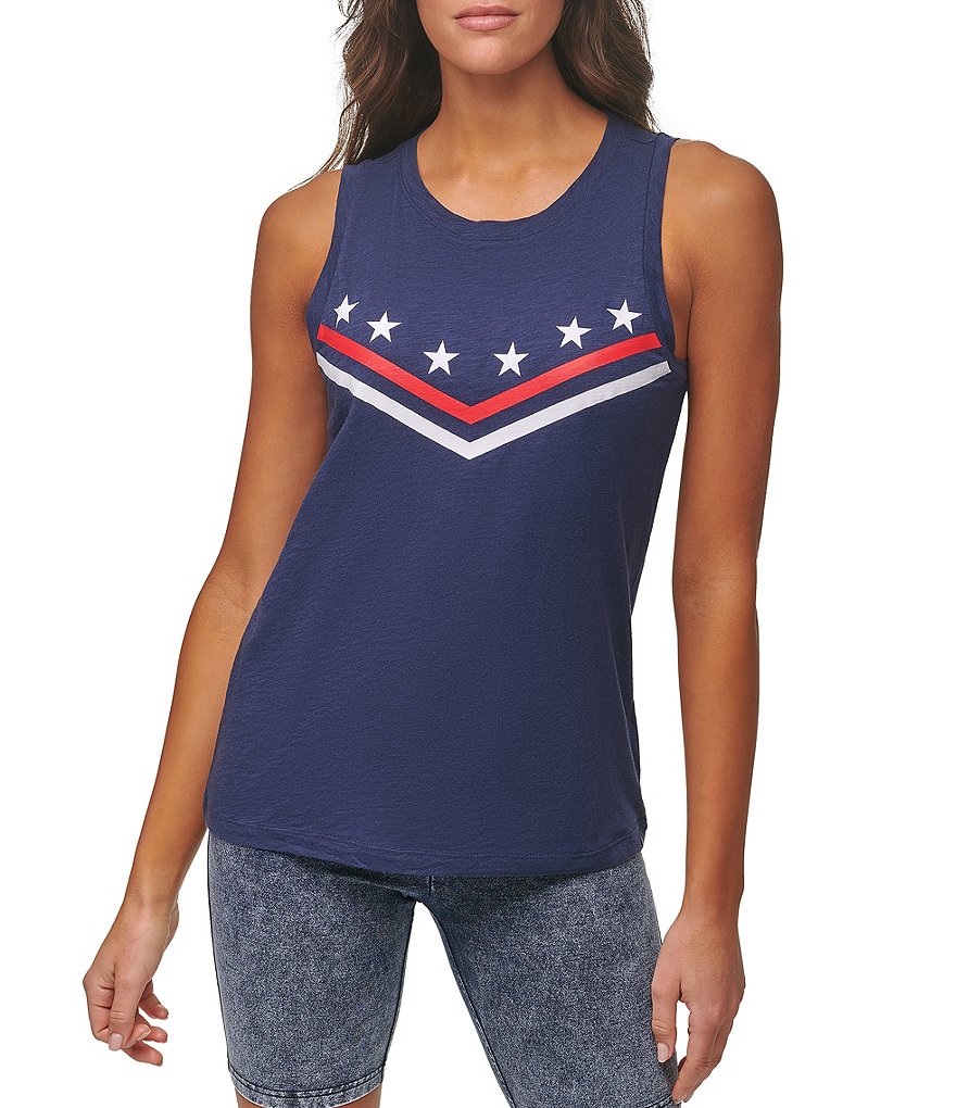 J.McLaughlin Durham Sleeveless Ruffle V-Neck Denim Blouse