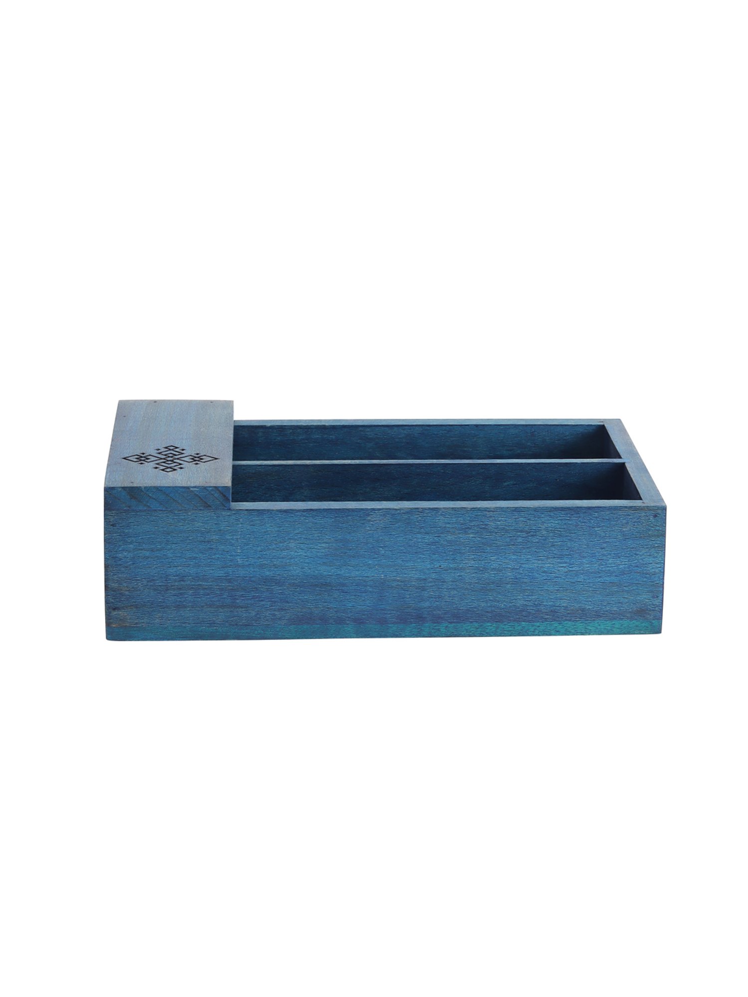 VarEesha Blue Wood Cutlery Tray - Set of 1