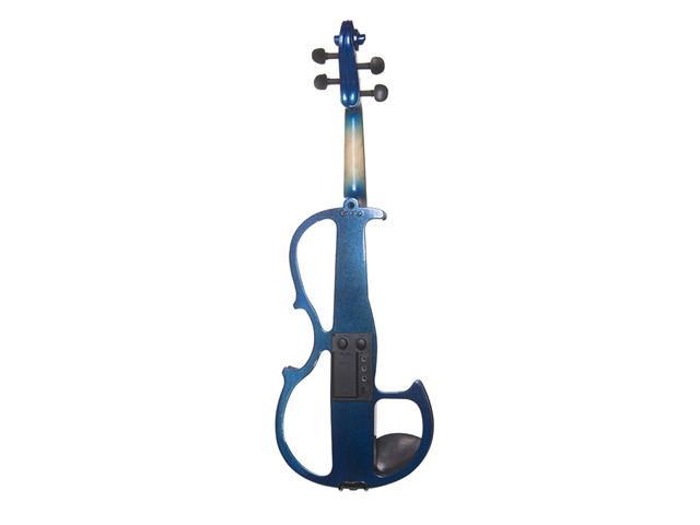 Cecilio 4/4CEVN-2BL 4/4 Full Size Electric Silent Solidwood Violin w/ Ebony Fittings in Style 2 - Metallic Blue