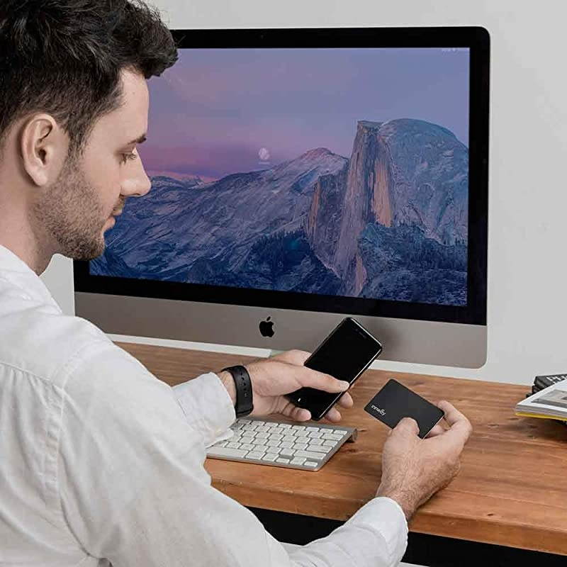 Card Ultra Thin Rechargeable Bluetooth Tracker Finder Find Your Wallet Bag Backpack Keys Laptop Tablet Black