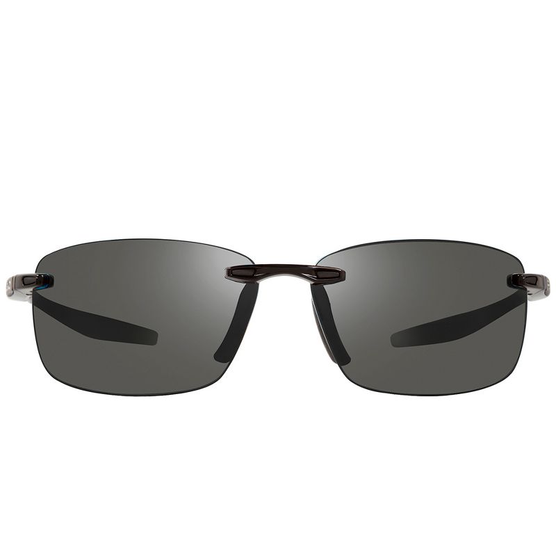 Revo Descend N RE 4059 01 GY Unisex Rectangle Polarized Sunglasses Black 64mm