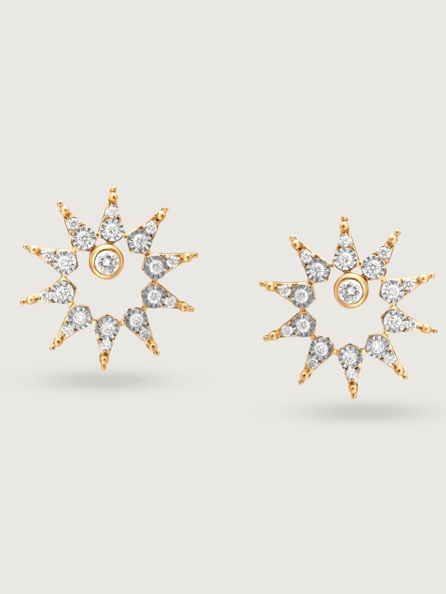 Mia by Tanishq Guiding Light 14k Gold & North Star Diamond Stud Earrings