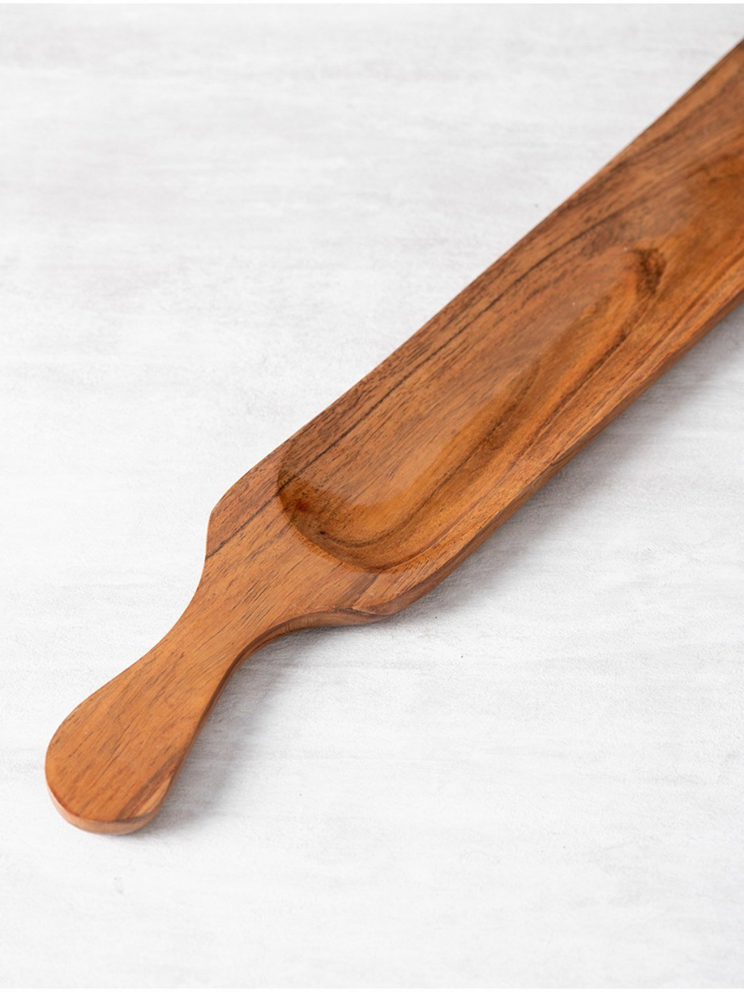 Nestroots Serving Platter Tray for Snack Wooden Rectangular Serving Tray with Handle Cheese Board