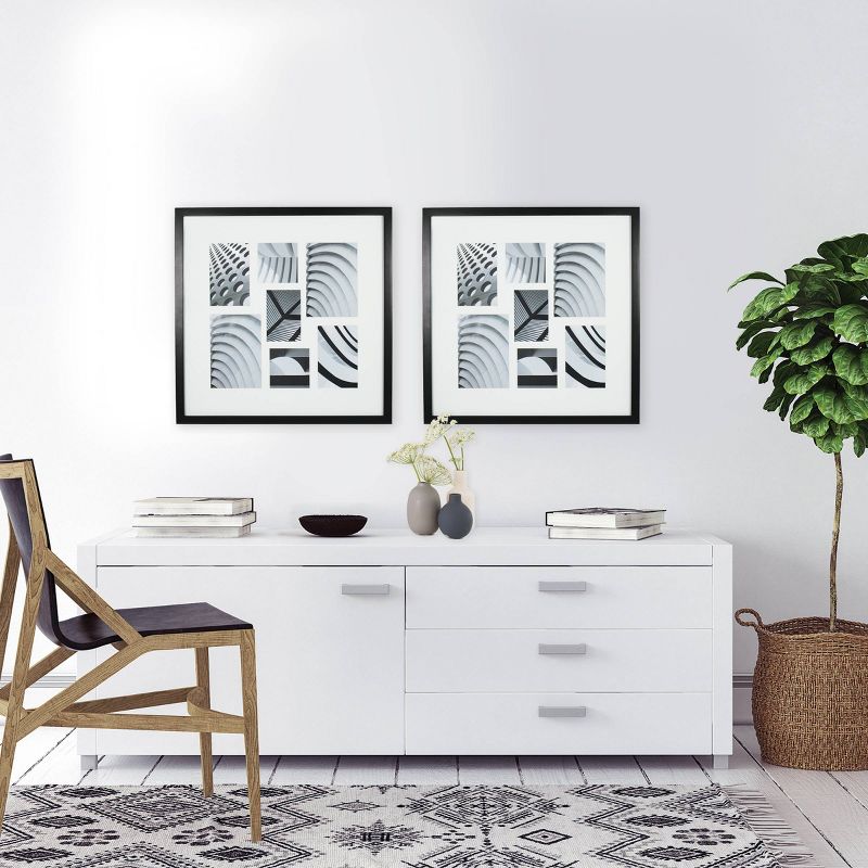 Thin Collage 7 Multi-Size Photo Frame Black - Made By Design™