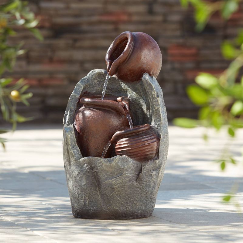 Chatsworth Two Tier Solar On Demand Fountain with Weathered Stone - Smart Solar