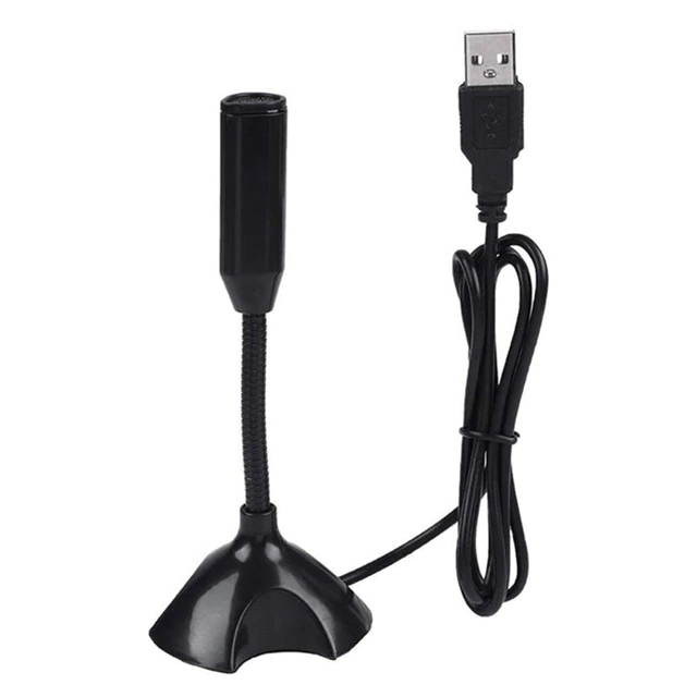 NEW Adjustable USB Laptop Microphone Mini Studio Speech Microphone Stand Mic With Holder for Desktop PC High Quality(black)