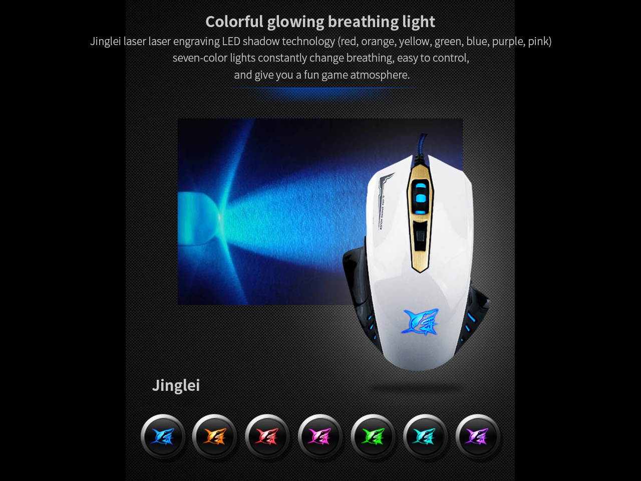 Gaming Mouse Wired Breathing Light Ergonomic Game USB Computer Mice Multicolor Gamer Desktop Laptop PC Gaming Mouse, 6 Buttons for Windows 7/8/10/XP Vista Linux, Black