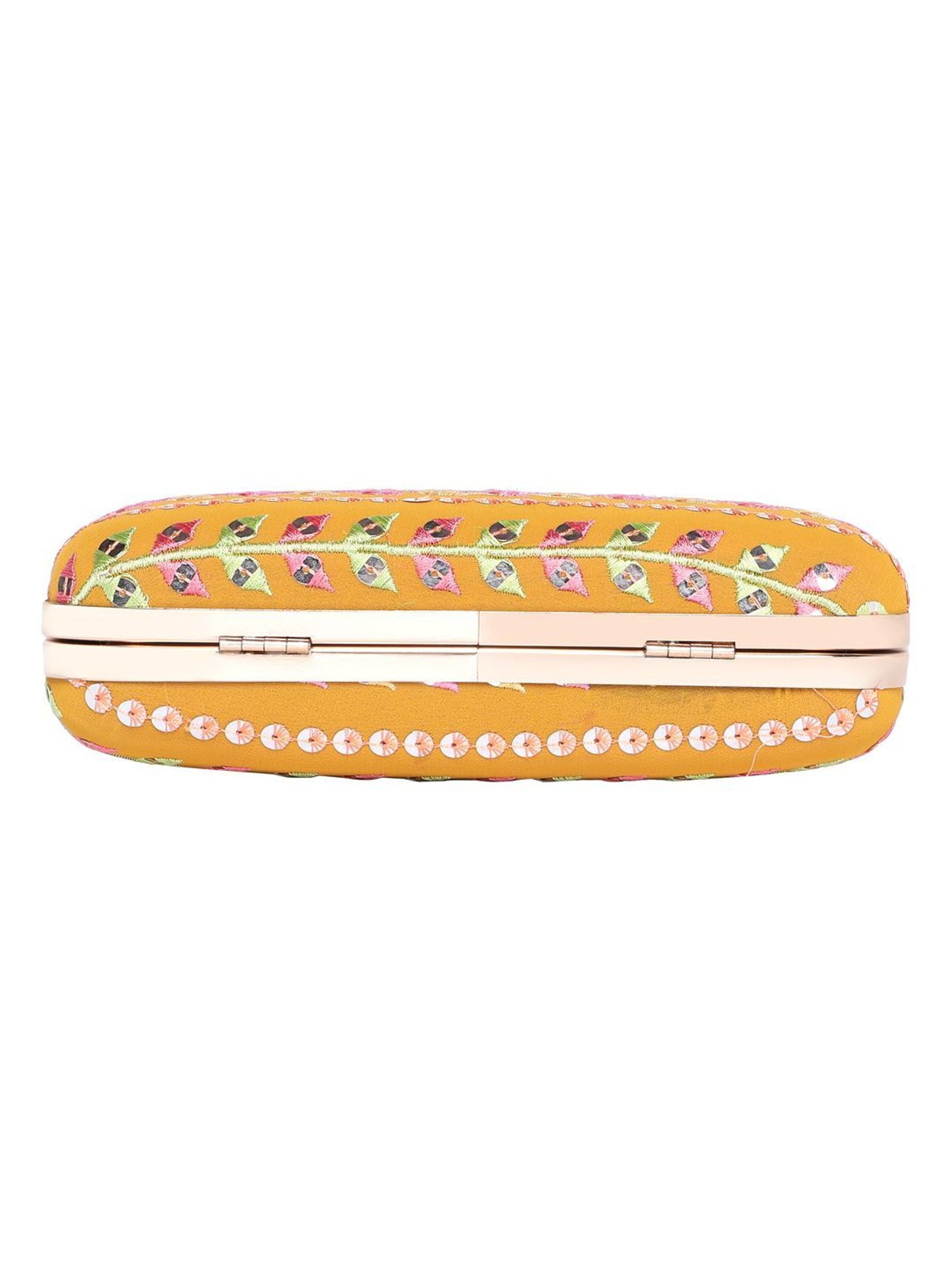 Horra Orange Embellished Clutch