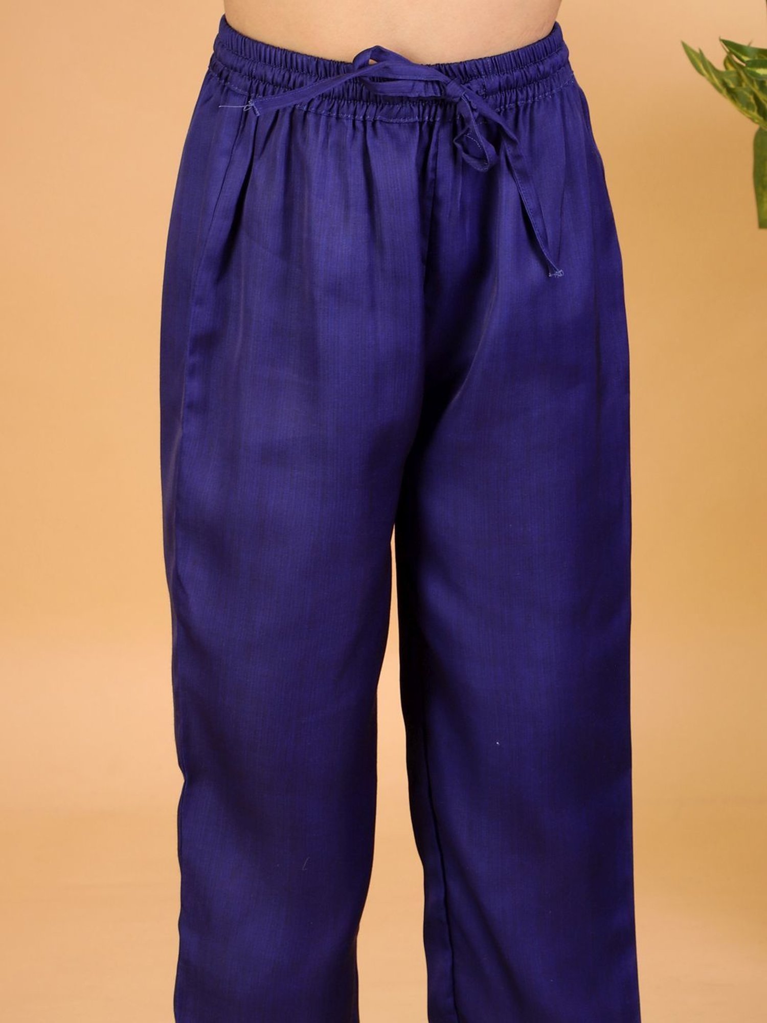 Lil Drama Kids Blue & Pink Floral Print Full Sleeves Kurta Set