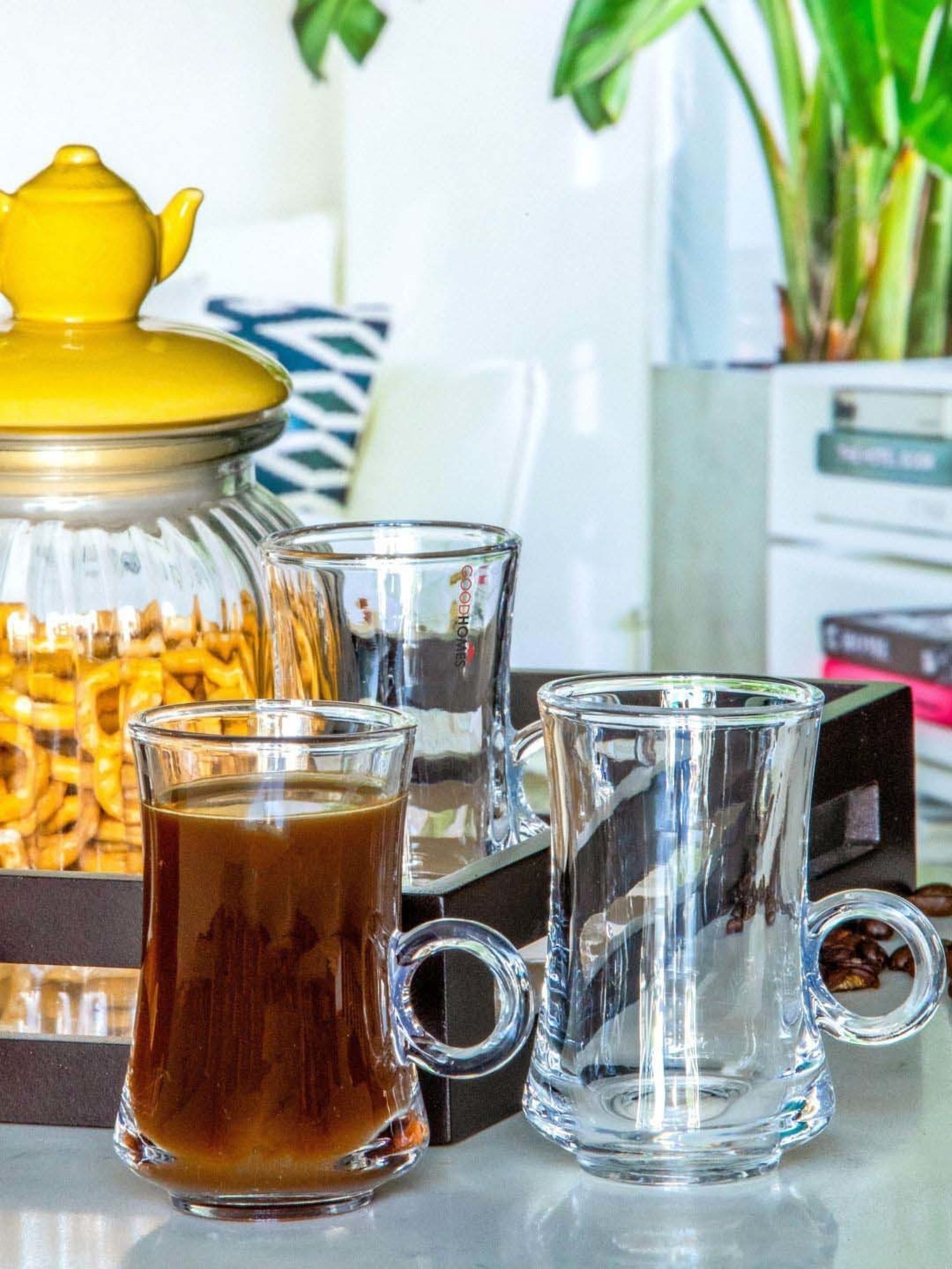 Goodhomes Transparent Glass Coffee Mug (0.105 L) - Set of 6