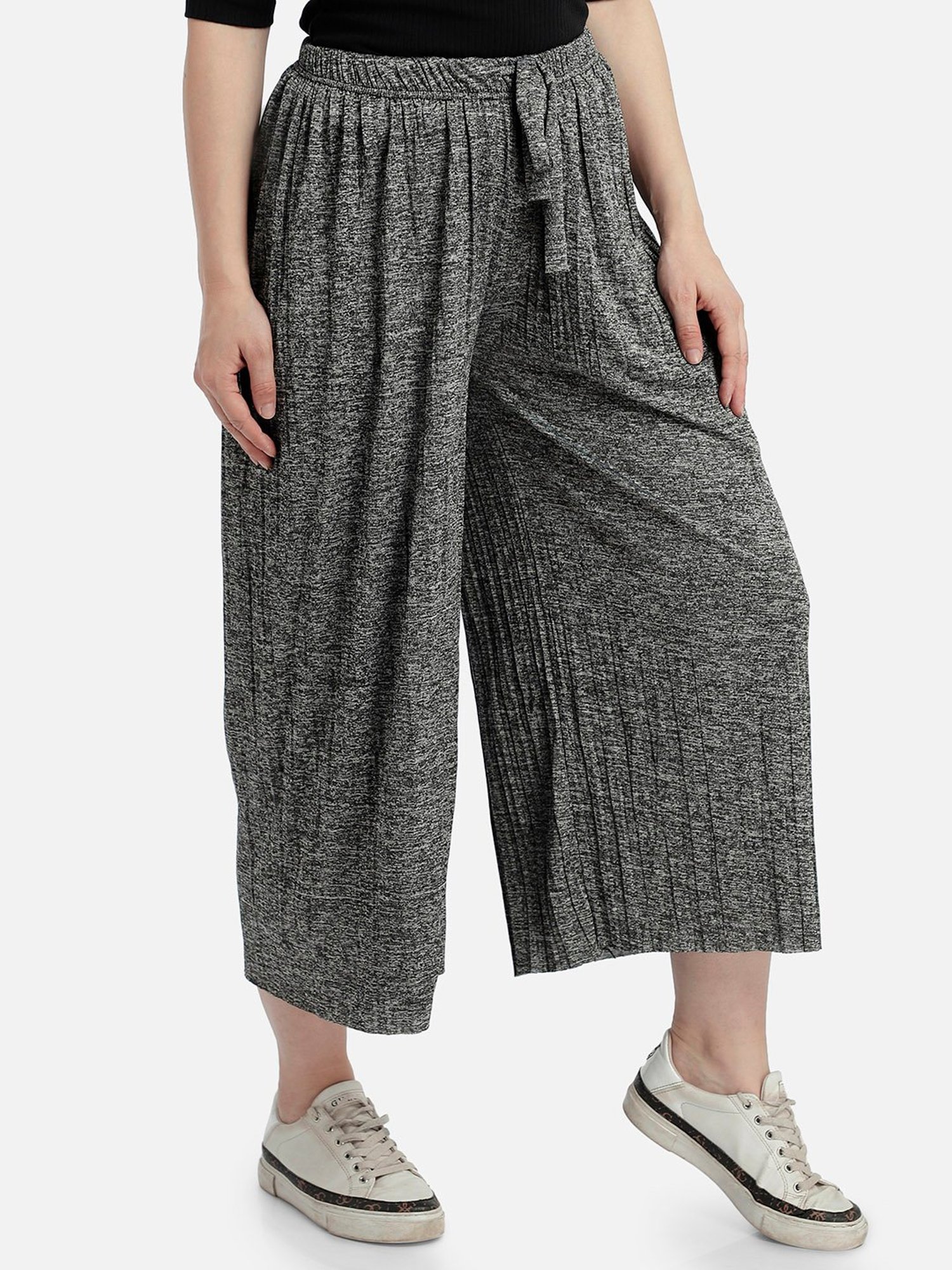 Aditi Wasan Grey Relaxed Fit Pleated Culottes