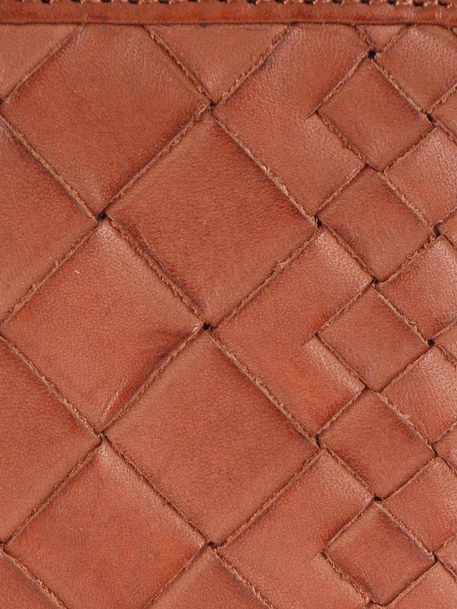 KOMPANERO Marquis Cognac Leather Textured Zip Around Wallet