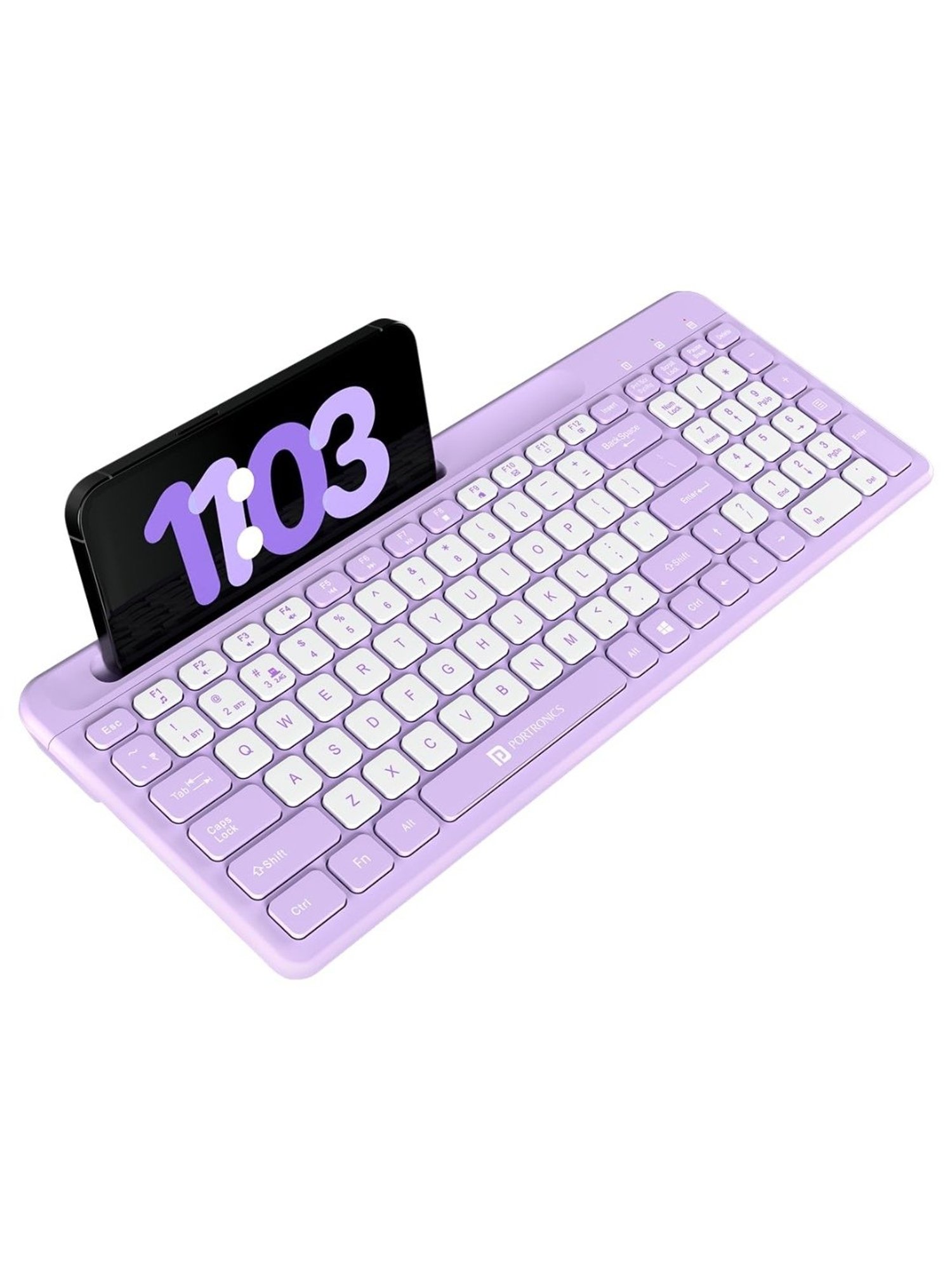 Portronics Bubble Square Wireless Keyboard (Purple)