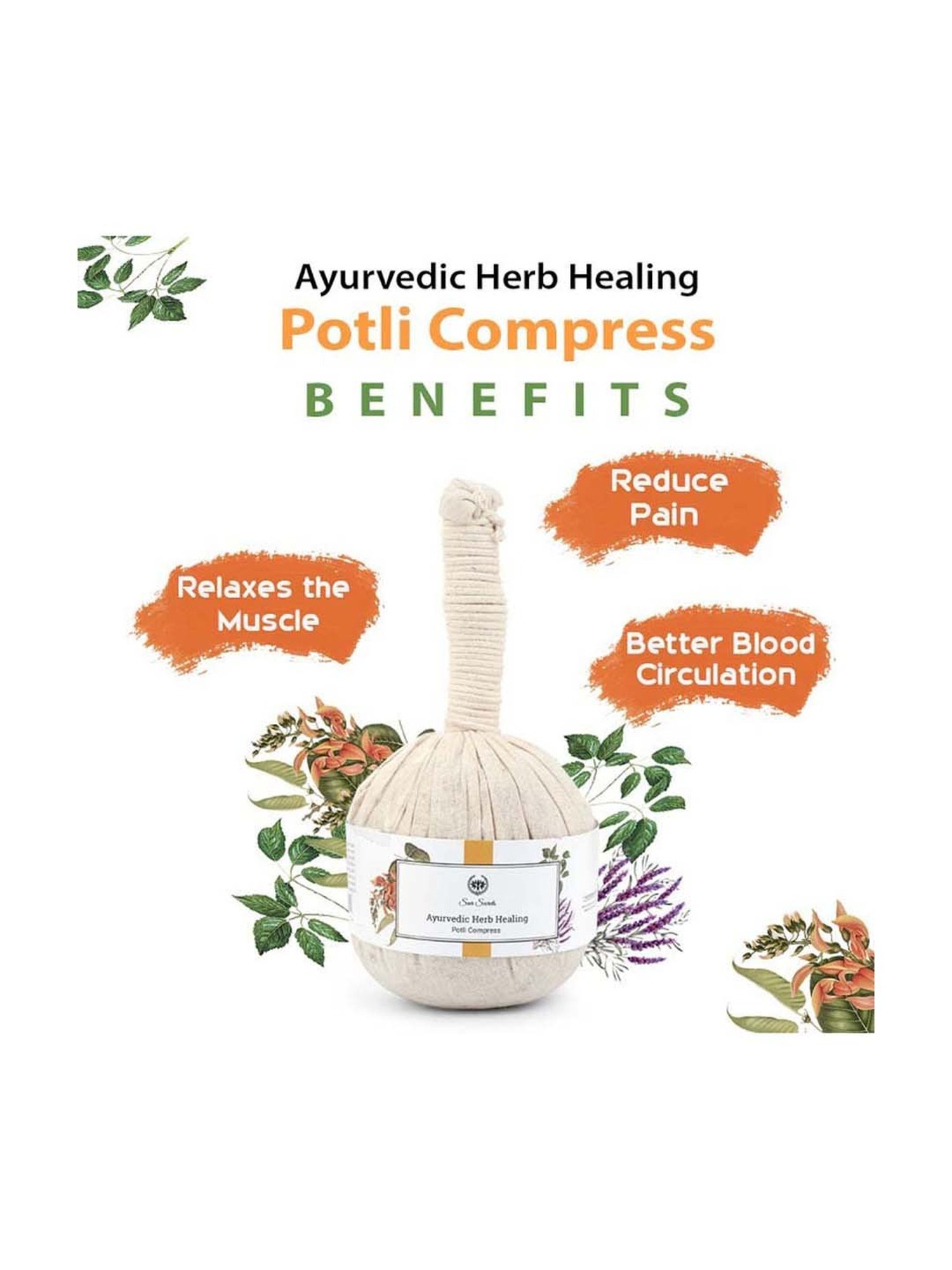 Seer Secrets Ayurvedic Herb Healing Potli Compress - 160 gm