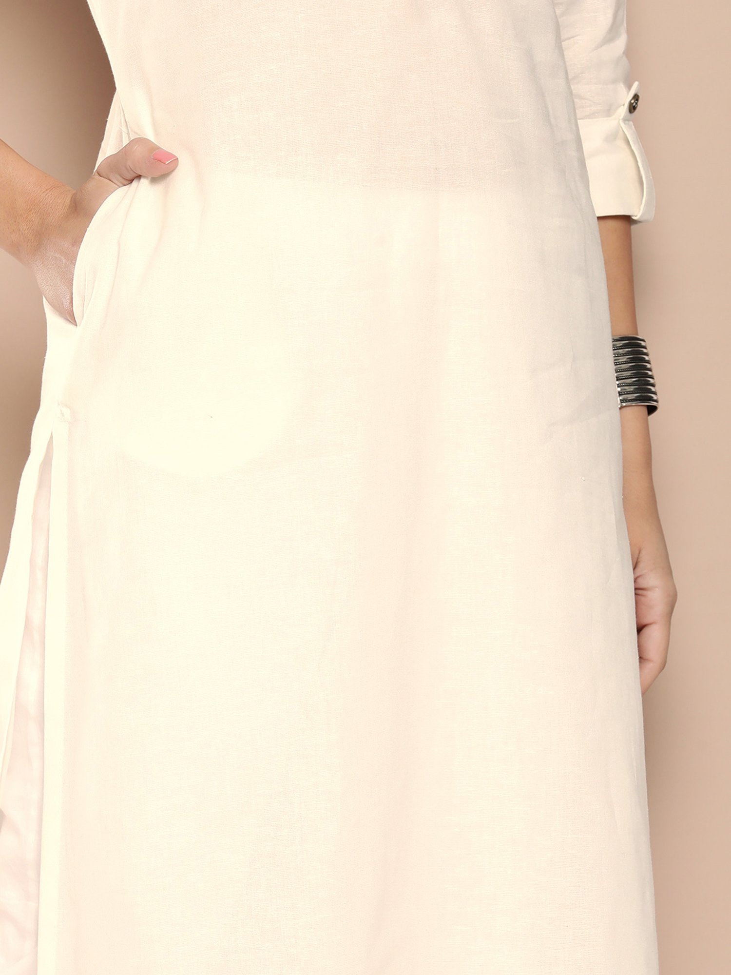 Amukti Beige Straight Kurta