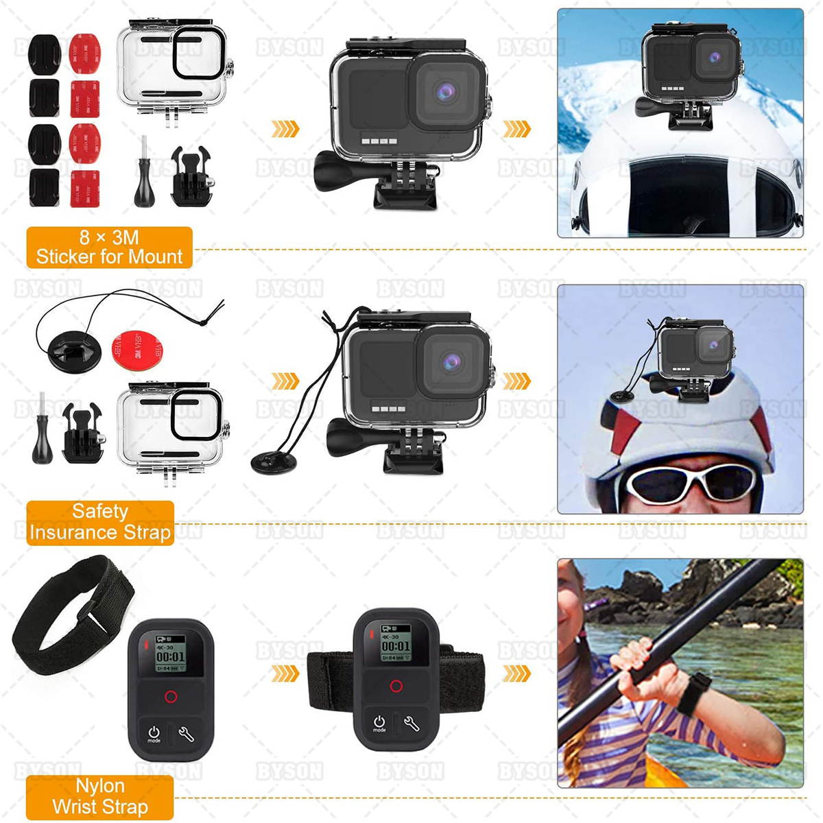 Ackmioxy 46 in 1 Accessories Kit Bundle for GoPro HERO9 Black, Waterproof Housing Case + Dive Filters + Lens Cover + Head Chest Strap + Bike Mount + Floating Grip Accessory Compatible with Hero 9