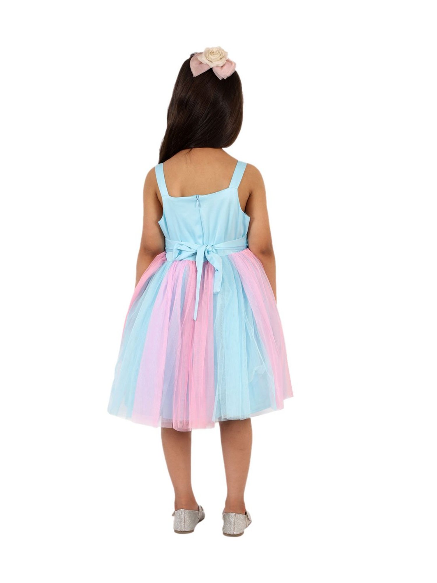KidsDew Kids Blue & Pink Applique Dress