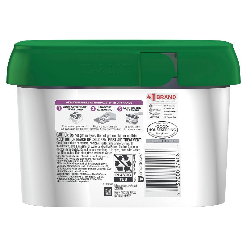 Cascade Platinum + Oxi Dishwasher Pods, ActionPacs Dishwasher Detergent Tabs, Fresh Scent - 36ct