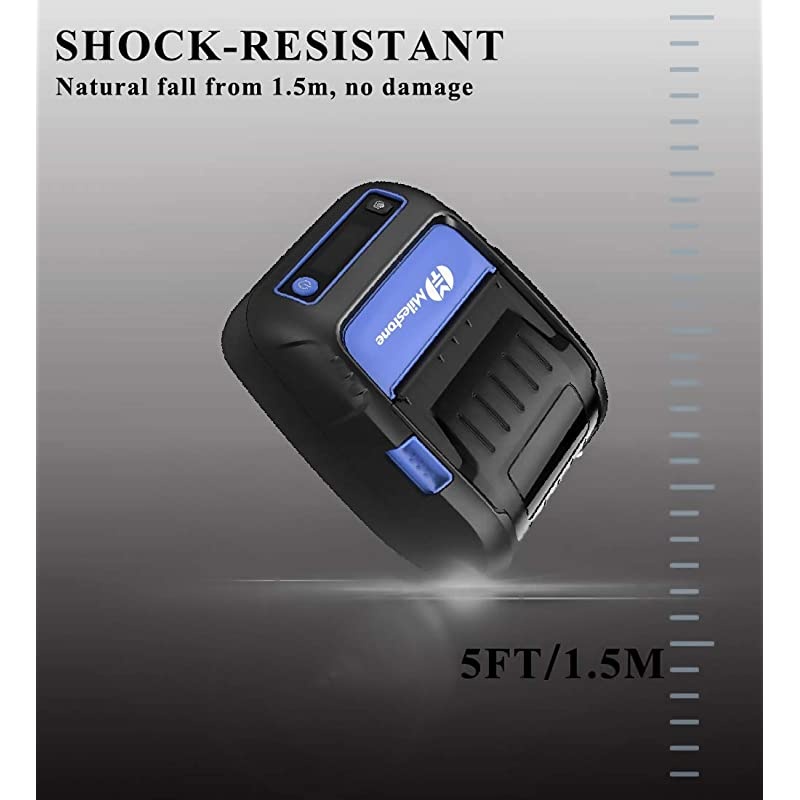 Mobile Thermal Receipt Printer,  Handheld 2 Inches 58mm Mini Portable Bluetooth 4.0 POS Printer Wireless with Rechargeable Battery, Compatible with Android/Windows