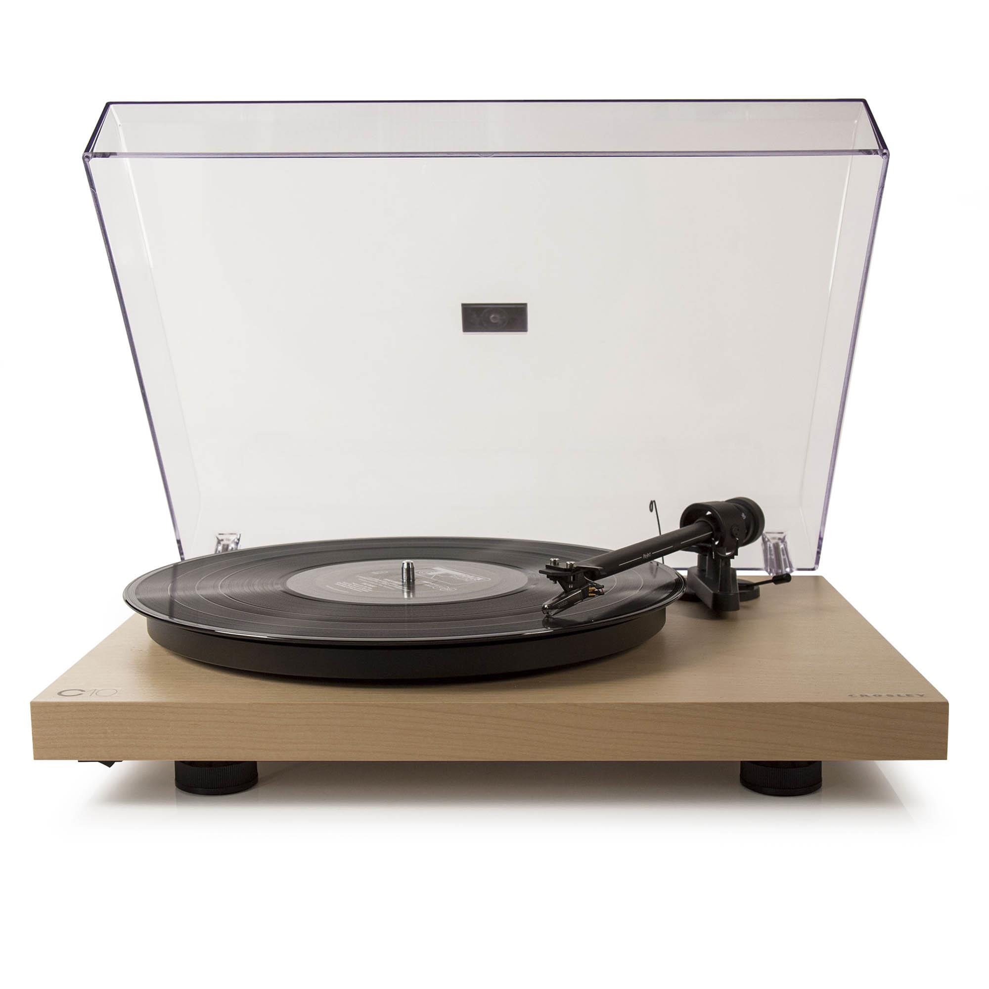 Crosley C10A-NA 2-Speed Pro-Ject Tone Arm Manual Belt Driven Turntable - Natural