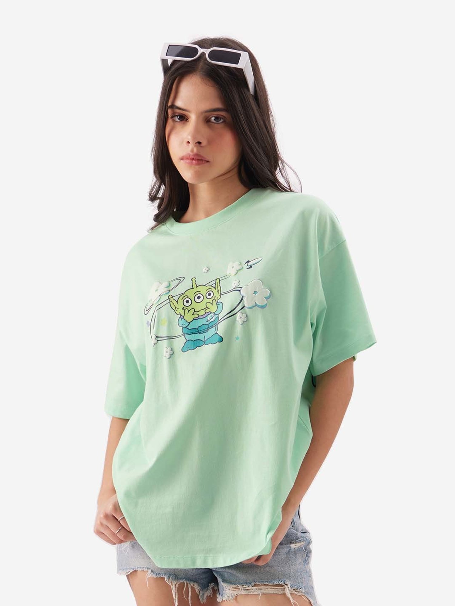 The Souled Store Green Cotton Printed T-Shirt