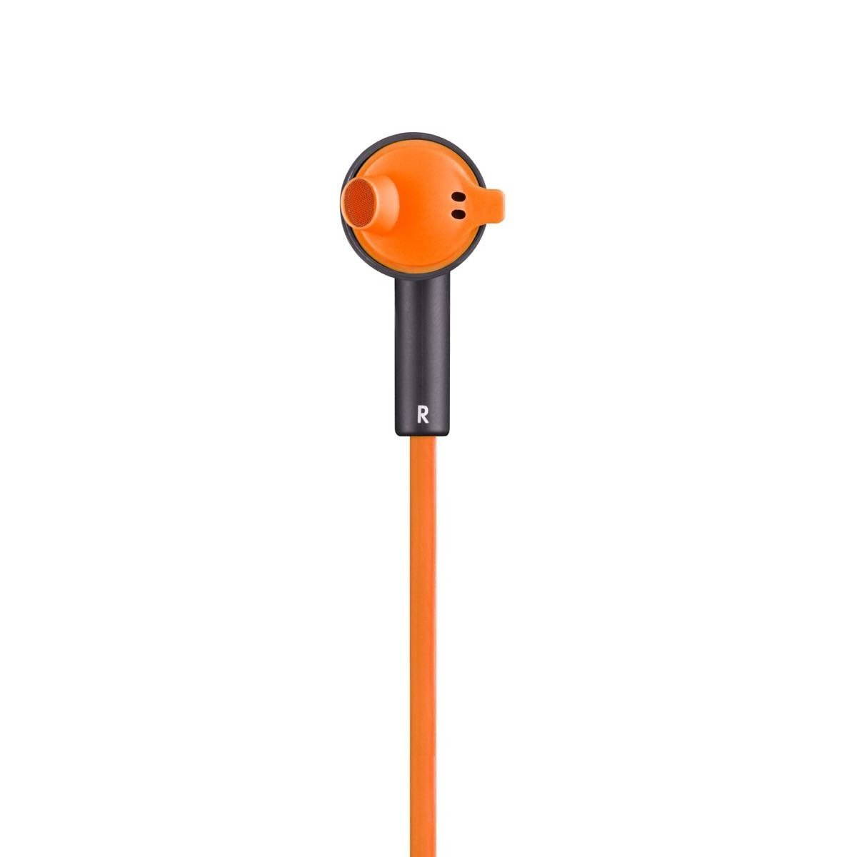 Urbanista Rio Sport Earphones with GoFit Silicone Wings, Remote and Mic in Sunset Boulevard Orange