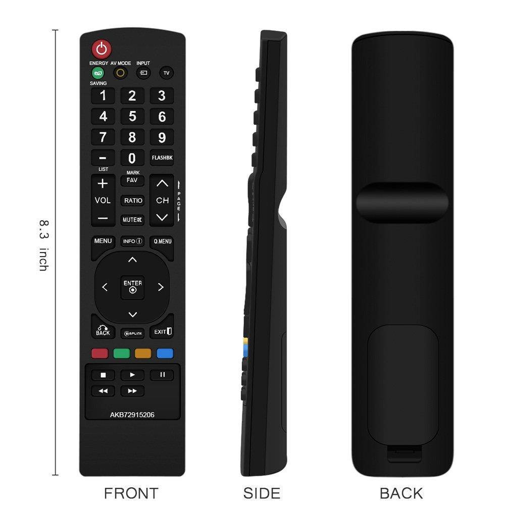 Gvirtue Remote Control Compatible Replacement for LG AKB72915206 Remote - 19LD350UB, 22LD350UB, 22LE5300UE, 26LD350CUA, 26LD350UB, 26LE5300 32LD520UA, 32LE5300UC, 37LD450CUA, 37LE5300UC, 42LD420UA