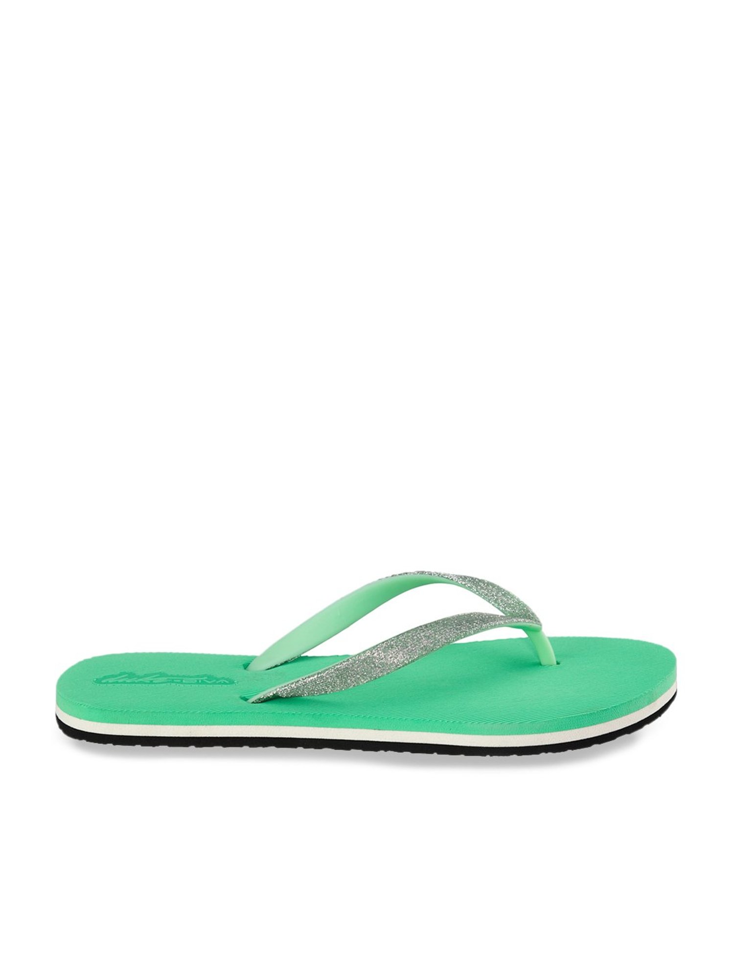 Duke Women's Platinum & Sea Green Flip Flops