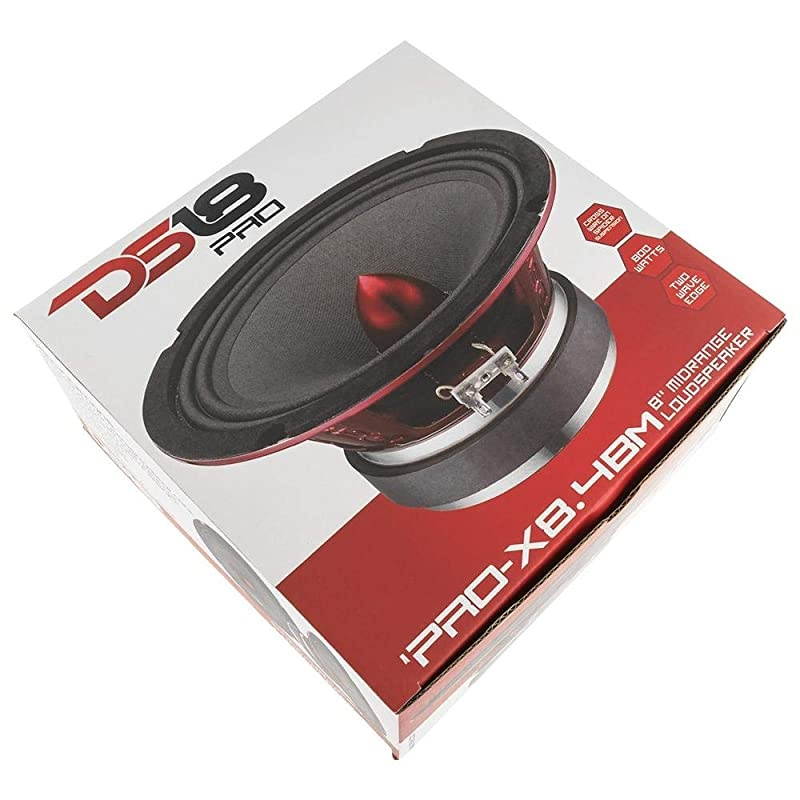 PROX84BM Loudspeaker 8 Midrange Red Aluminum Bullet 550W Max 275W RMS 4 Ohms Premium Quality Audio Door Speakers for Car or Truck Stereo Sound System 1 Speaker