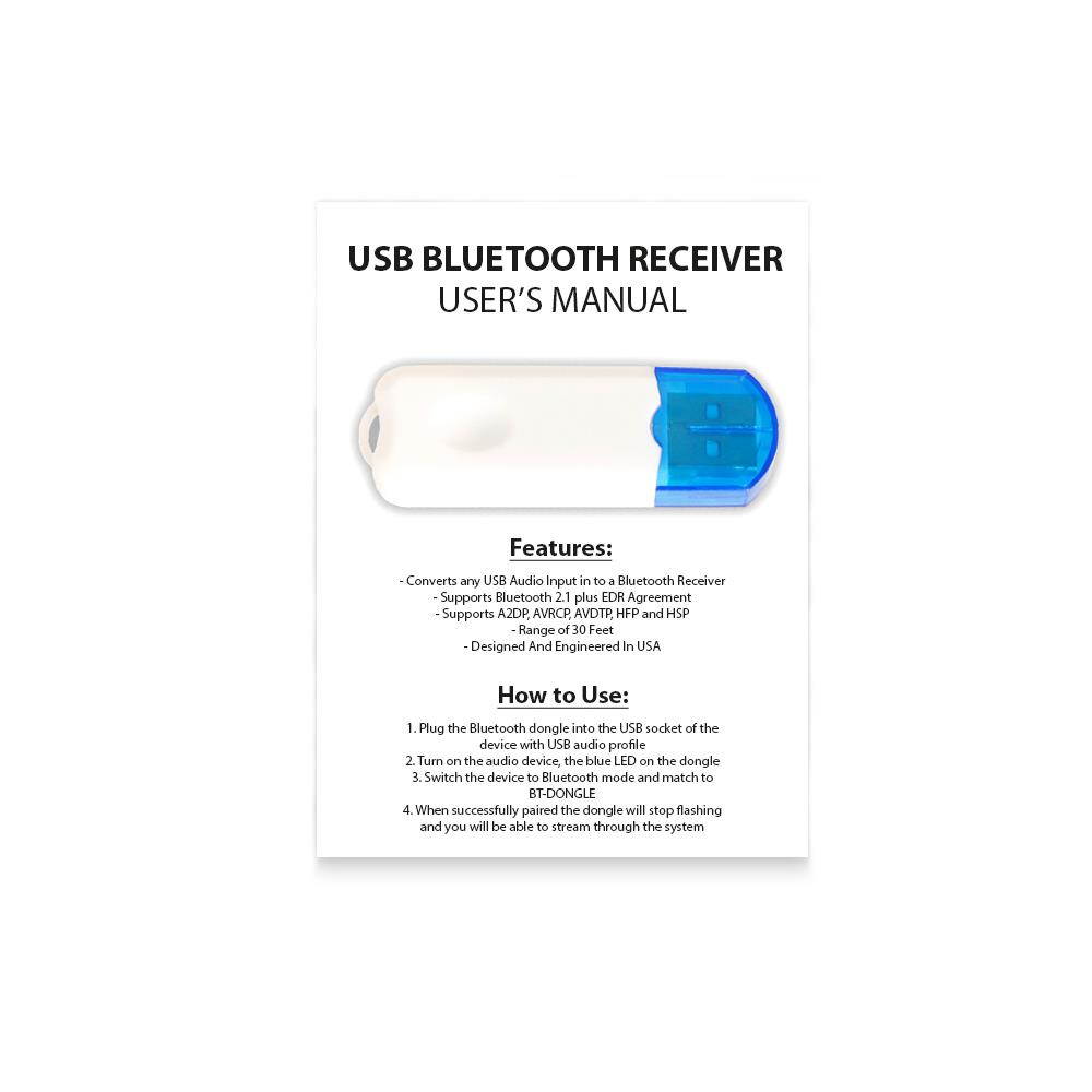 Acoustic Audio AABTUSB Compact USB Bluetooth Reciever Flash Drive