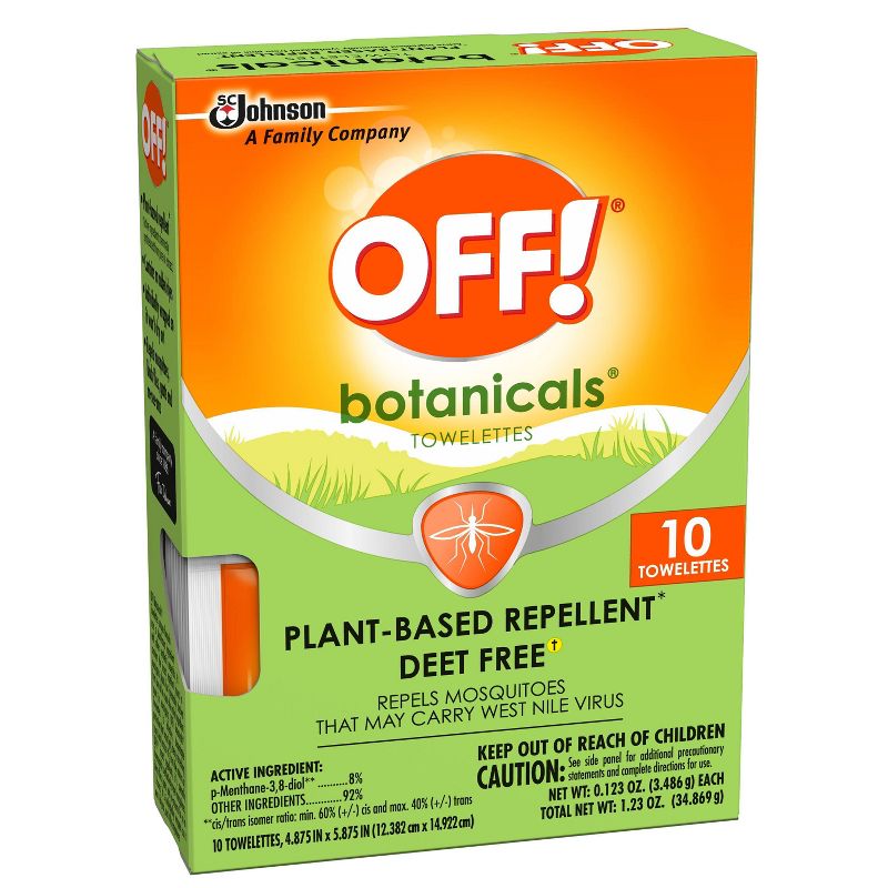 OFF! 10ct Botanicals Insect Repellent Towelettes