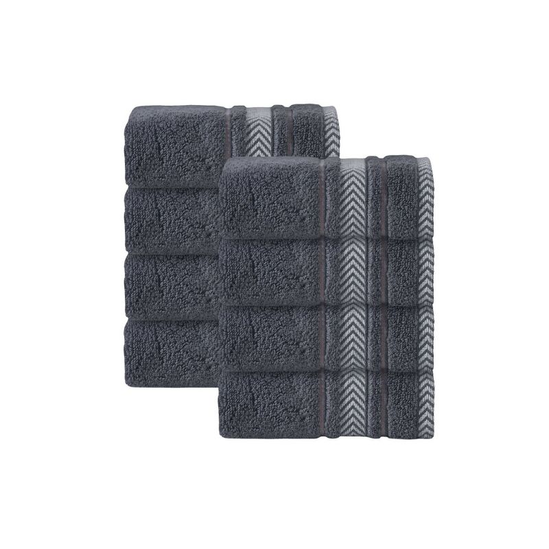 8pc Enchasoft Turkish Cotton Washcloth Set Blue - Enchante Home