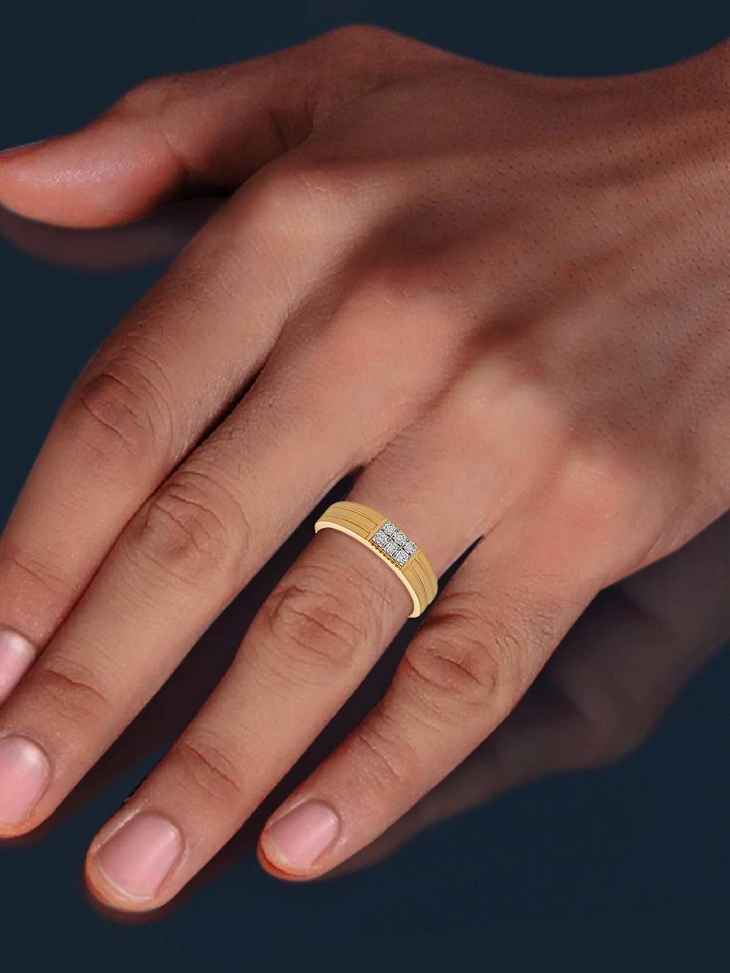 Mia By Tanishq Nature's Finest 14k Yellow Zigzag Treasures Gold Diamond Ring