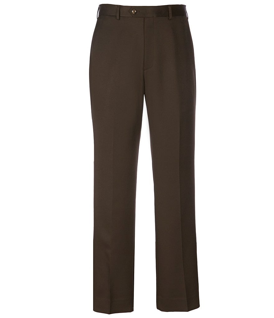 Hart Schaffner Marx Plaid Flat-Front Trouser Pants