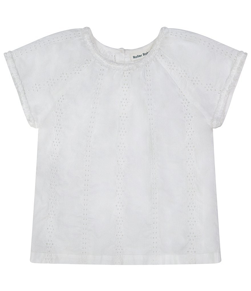 Roller Rabbit Baby Girls 12-24 Months Eyelet Cap Sleeve Top