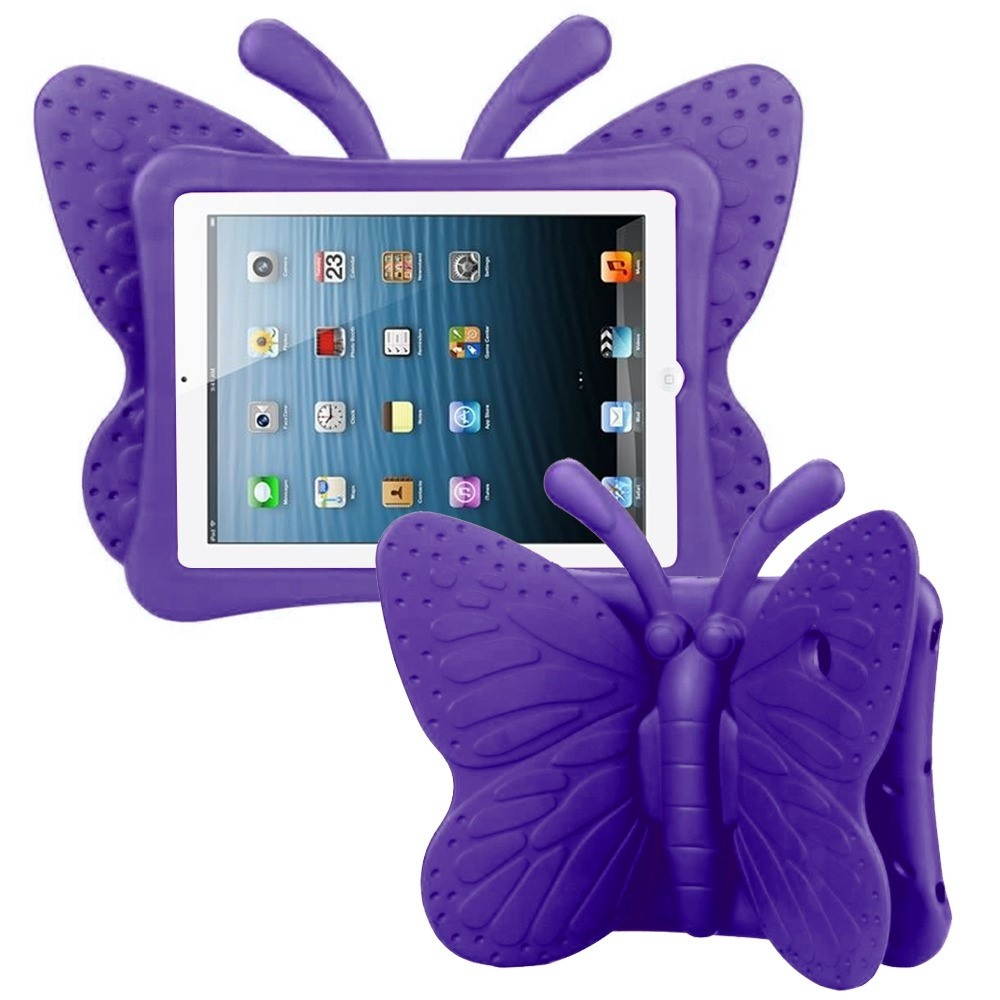 Kids Friendly Butterfly Case with Adjustable Wings for iPad (2018/2017) / iPad Pro 9.7 / iPad Air 2 / iPad Air - Purple