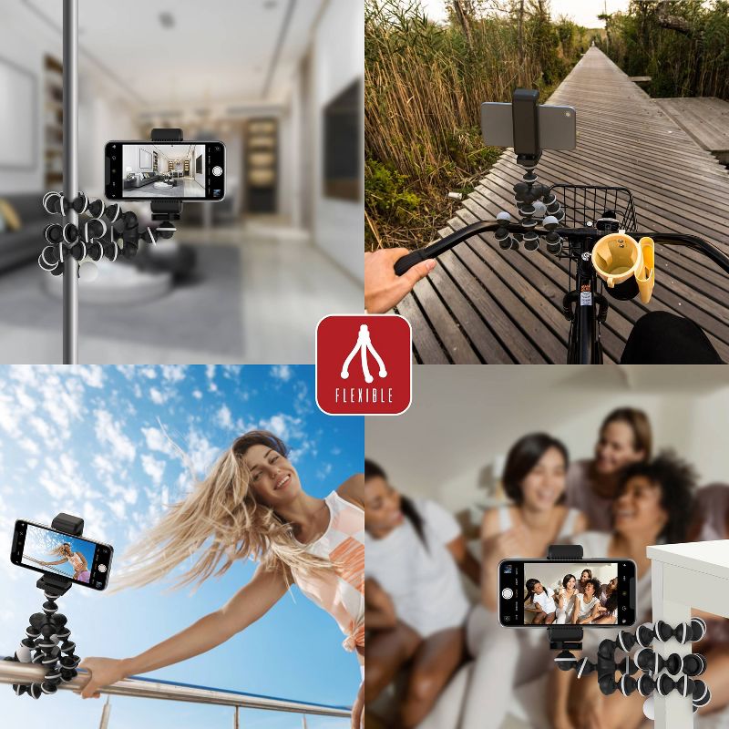 Tzumi ONAIR Selfie Tripod Stick with Flexible Smartphone Stand - Black