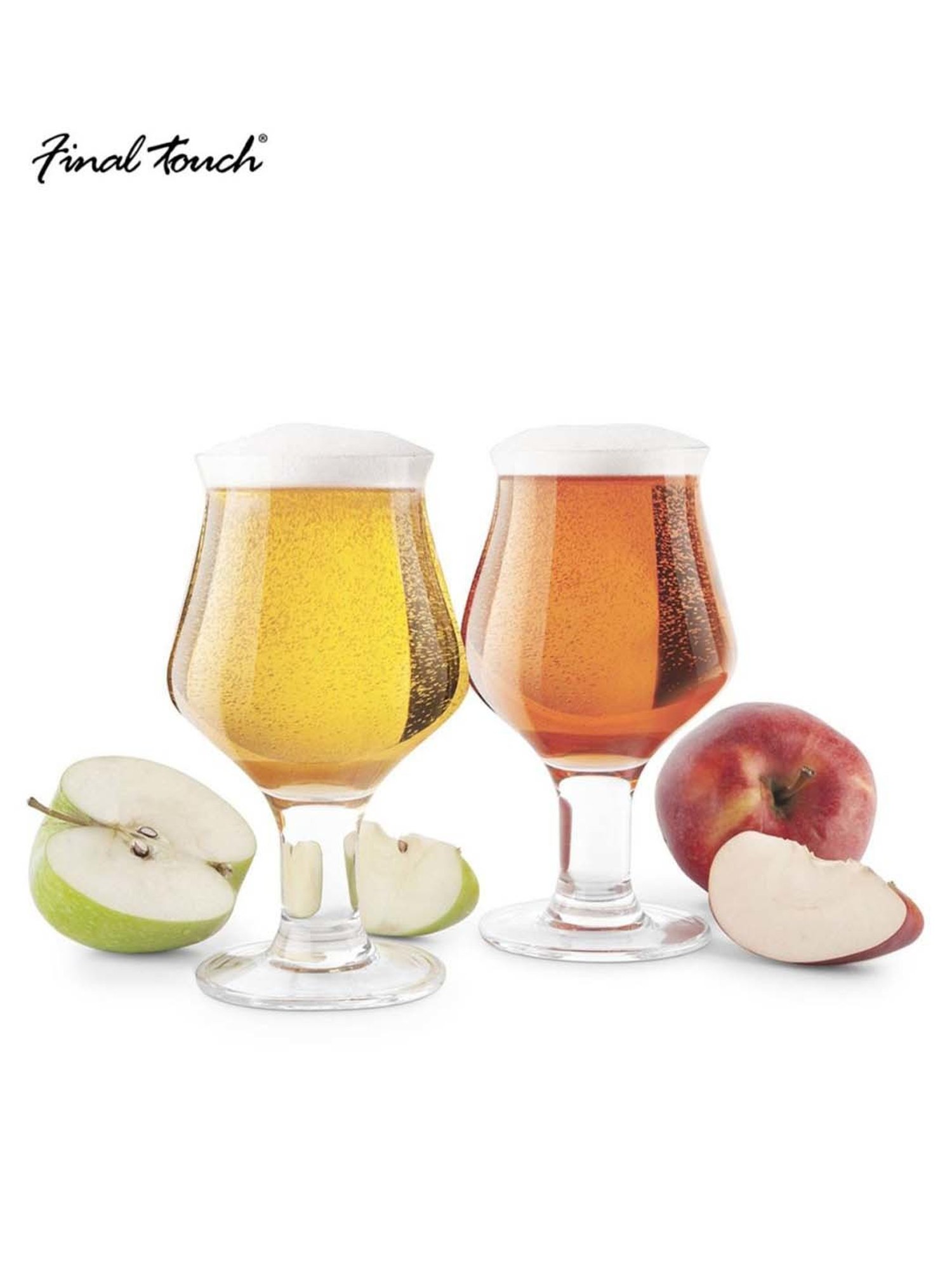 Final Touch 2-Piece Transparent Hard Cider Glass Set