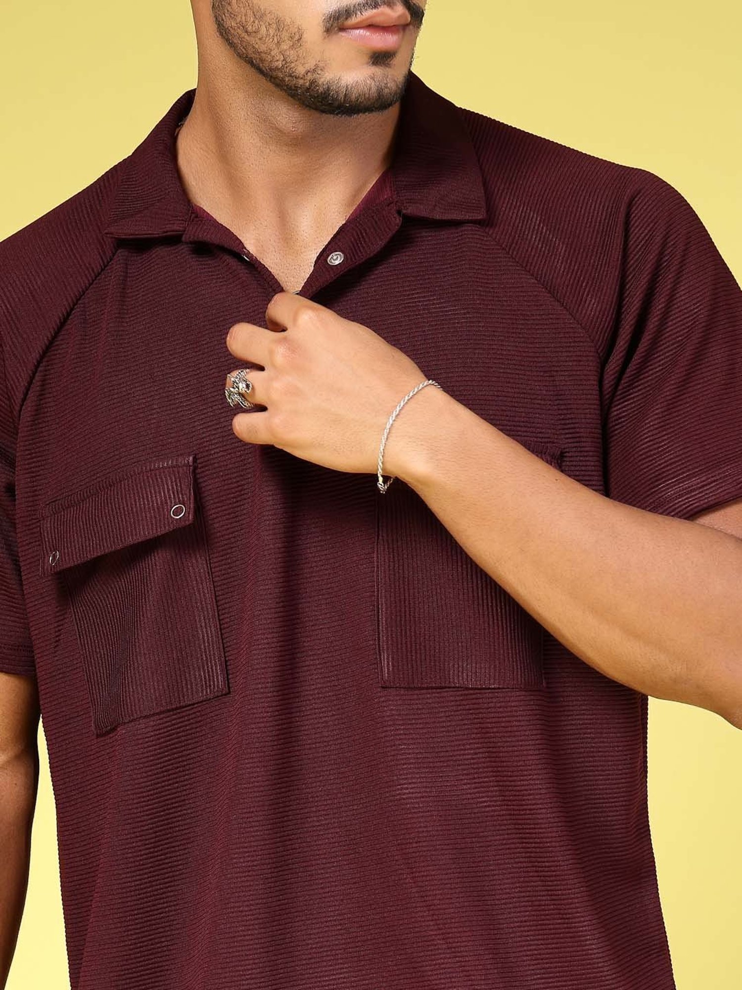 Rigo Wine Loose Fit T-Shirt & Shorts Set