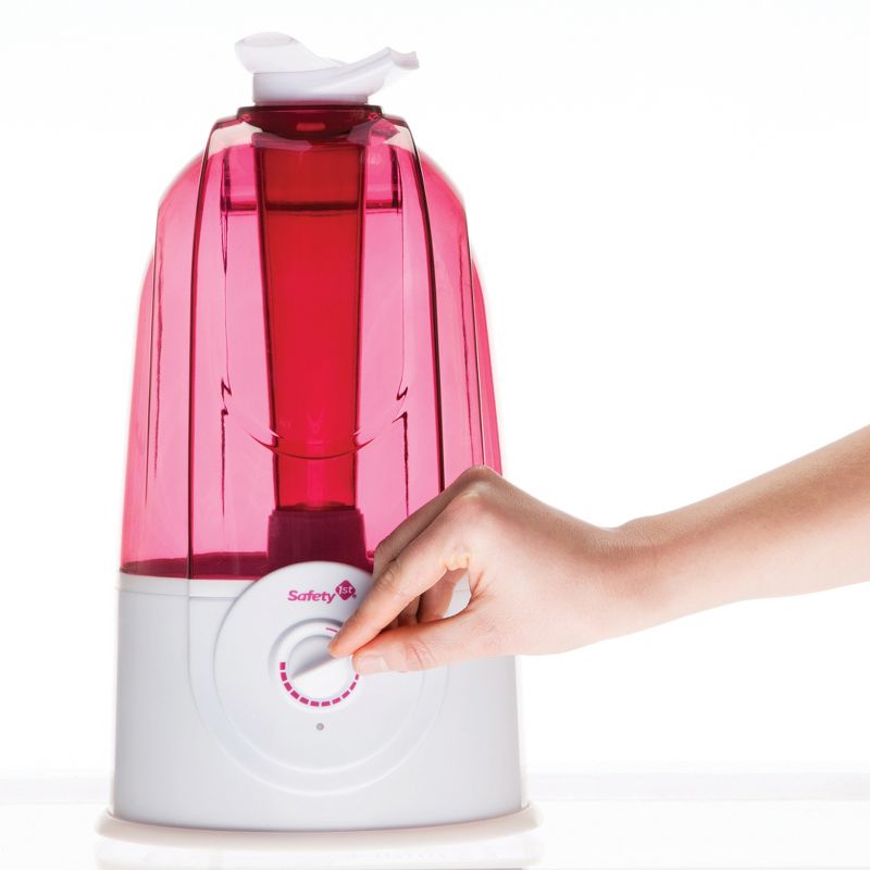 Safety 1st IH4160504 Cool Mist Ultrasonic 360 Degree Rotating Gentle Nursery Indoor Air Humidifier, Raspberry Pink