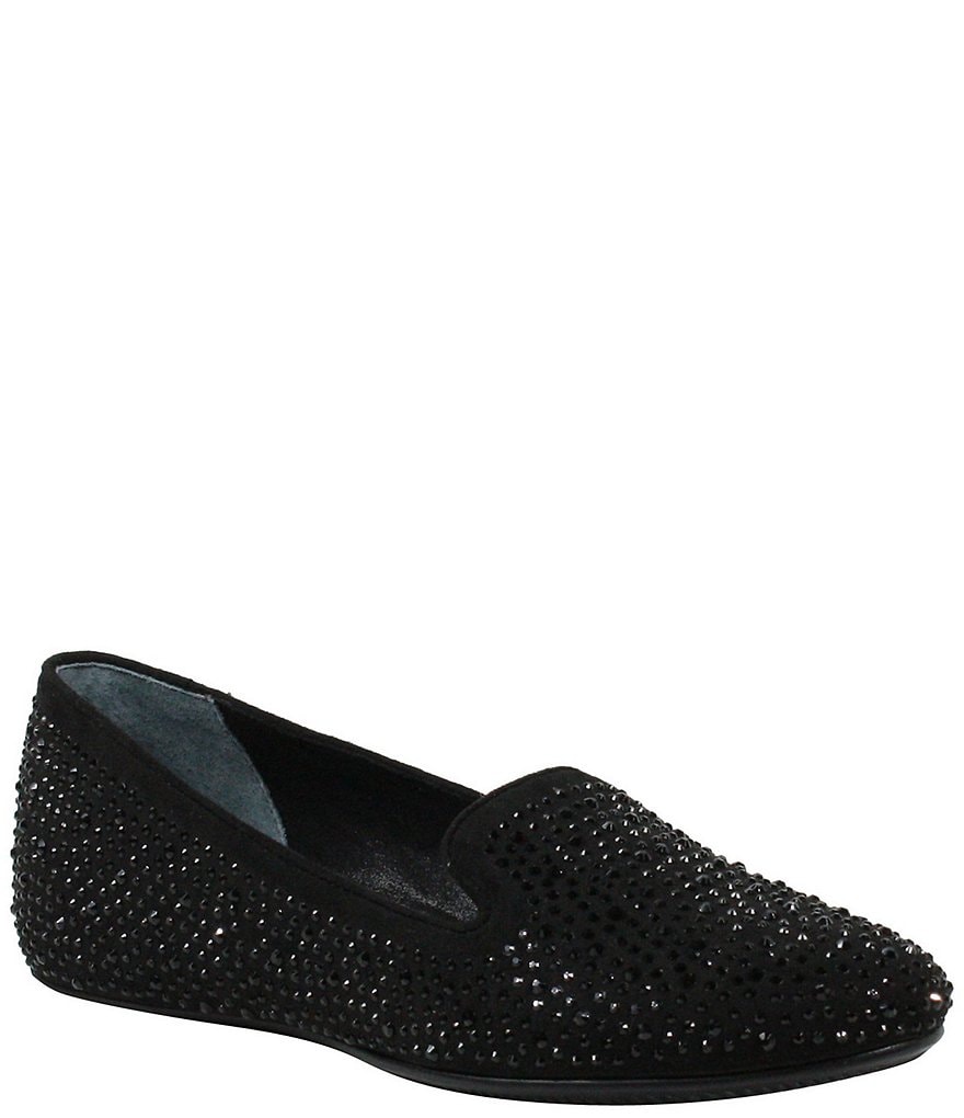 J. Renee Hanuko Suede Rhinestone Slip Ons