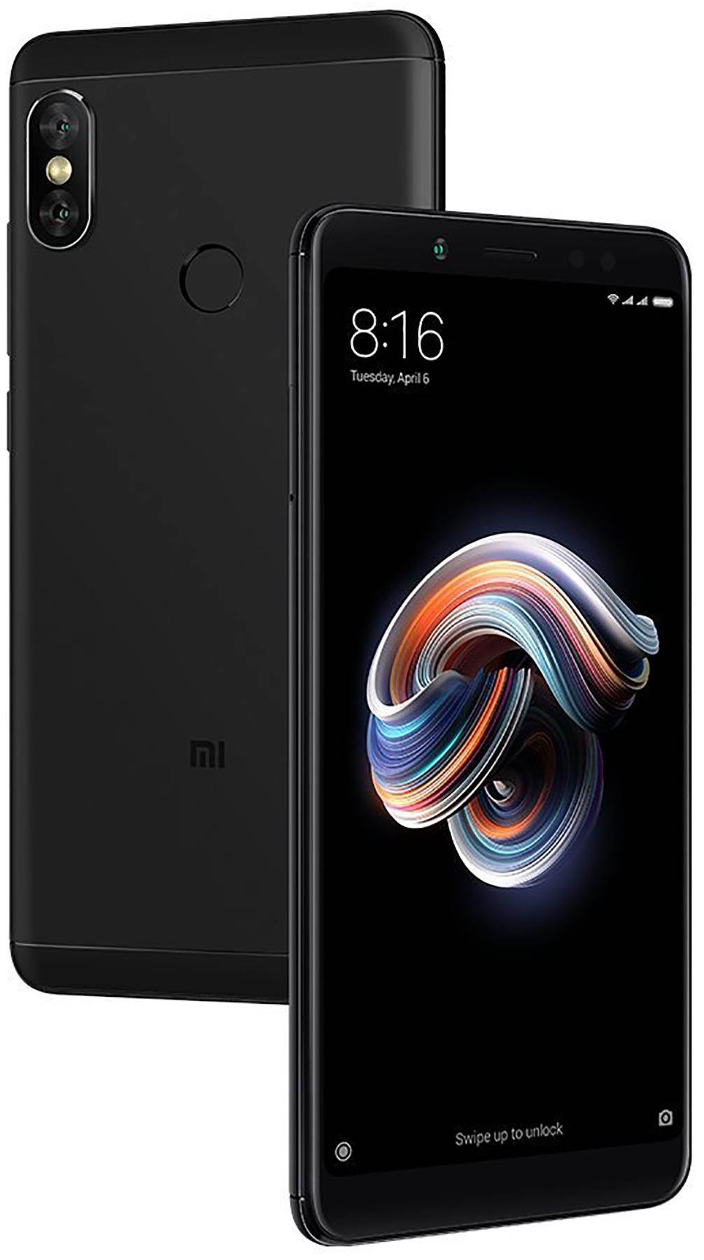 xiaomi redmi note 5 64gb black, dual sim, 4gb ram, 5.99", gsm unlocked global version, no warranty black