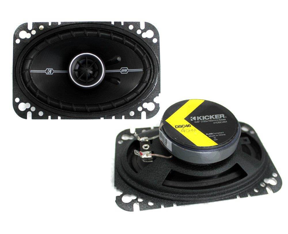 2) Kicker 41DSC464 4x6" + 2) 41DSC654 6.5" 240W Car Coaxial Speakers + Earbuds